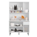 Ver imagem 5 de Balcão de Pia Tatiane 120 Cm e Armário Cozinha Kit Márcia Branco Brilho - Ajl