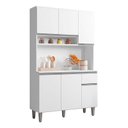 Ver imagem 4 de Balcão de Pia Tatiane 120 Cm e Armário Cozinha Kit Márcia Branco Brilho - Ajl