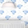 Papel de Parede Infantil Ovelha Ovelhinha Menino Azul - 1