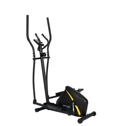 Elíptico Magnético Residencial com 8 Níveis de Resistência Max e Preto e Amarelo - Dream Fitness
