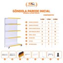 Ver imagem 2 de Gôndola Prateleira para Supermercados 5 Níveis 40x30 New Plus 1,70 Parede Inicial Pe Laranja - Sa