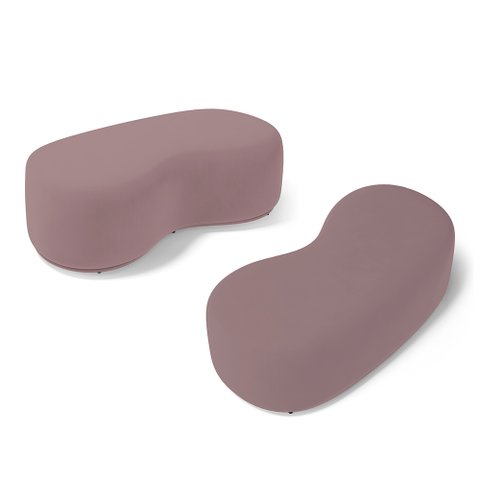 Kit 02 Puffs Decorativos Living Aisha Orgânico 02 Lugares Veludo Rosê - Desk Design