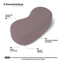 Ver imagem 3 de Kit 02 Puffs Decorativos Living Aisha Orgânico 02 Lugares Veludo Rosê - Desk Design