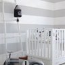 Papel de parede quarto bebê listras grossa cinza horizontal - 1