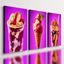 Ver imagem 1 de Kit 3 Quadro Decorativo Açaí Sorvete Sorveteria Est1 Qualidade Premium Moderno 28x20cm