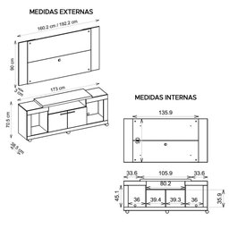 Rack com Bancada Oscar para Tv até 55 Polegadas - Jatoba - Caemmun - 5 Rack com Bancada Oscar para Tv até 55 Polegadas - Jatoba - Caemmun - 5