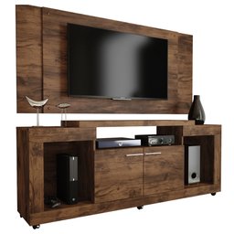 Rack com Bancada Oscar para Tv até 55 Polegadas - Jatoba - Caemmun - 1 Rack com Bancada Oscar para Tv até 55 Polegadas - Jatoba - Caemmun - 1