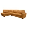 Sofá de Couro Canto Marrocos 3 Lugares - Chaise Esquerda - Caramelo - 1