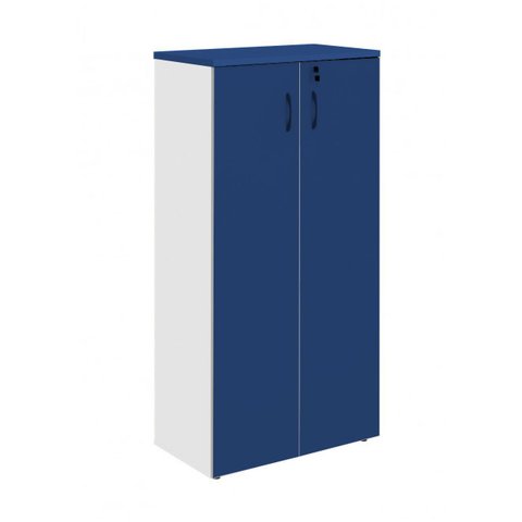 Armário Alto Fechado com 02 Portas - 1,59x0,80x0,42m - Pollo Móveis - Azul/Cz - 44102