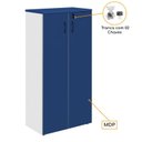 Ver imagem 2 de Armário Alto Fechado com 02 Portas - 1,59x0,80x0,42m - Pollo Móveis - Azul/Cz - 44102