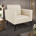 Ver imagem 2 de Poltrona Sala Decorativa Kit 2 Marisa Pé Villach Preto Sintético D03 - D’Rossi