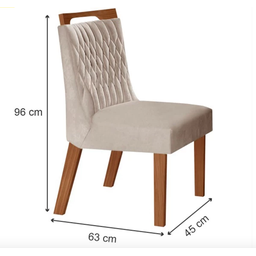 Conjunto Sala de Jantar Mesa Tampo de Vidro/mdf Safira com 6 Cadeiras Atena - Lj Móveis - Cinamomo/p - 6