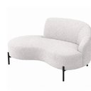 Ver imagem 4 de Sofá Curvo Billini 2 Lugares 180cm Braço Esq. Pés Preto Bouclé Cinza - Sallar Home