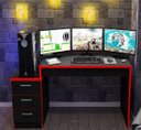 Ver imagem 2 de Mesa para Notebook Computador Desk Game Drx 5000 - Preto/Vermelho - Móveis Leão
