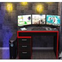 Ver imagem 3 de Mesa para Notebook Computador Desk Game Drx 5000 - Preto/Vermelho - Móveis Leão