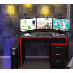 Mesa para Notebook Computador Desk Game Drx 5000 - Preto/Vermelho - Móveis Leão - 7