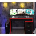 Ver imagem 7 de Mesa para Notebook Computador Desk Game Drx 5000 - Preto/Vermelho - Móveis Leão