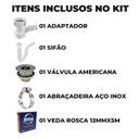 Ver imagem 2 de Adaptador para Máquina de Lavar Louça + Válvula Americana + Sifão Sanfonado Universal + Abraçadeira