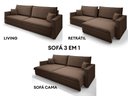 Ver imagem 6 de Sofá Tango 2,60m sem Caixa, Retrátil e Reclinável Velosuede - Netsofas - Marrom