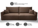 Ver imagem 2 de Sofá Tango 2,60m sem Caixa, Retrátil e Reclinável Velosuede - Netsofas - Marrom