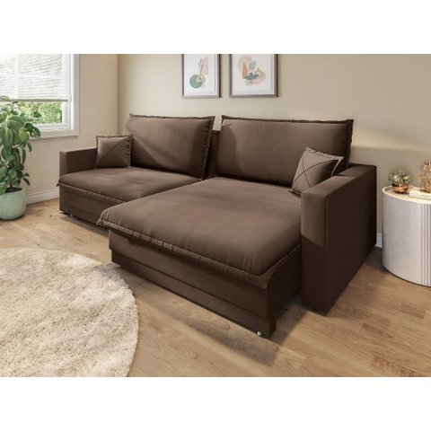 Sofá Tango 2,60m sem Caixa, Retrátil e Reclinável Velosuede - Netsofas - Marrom