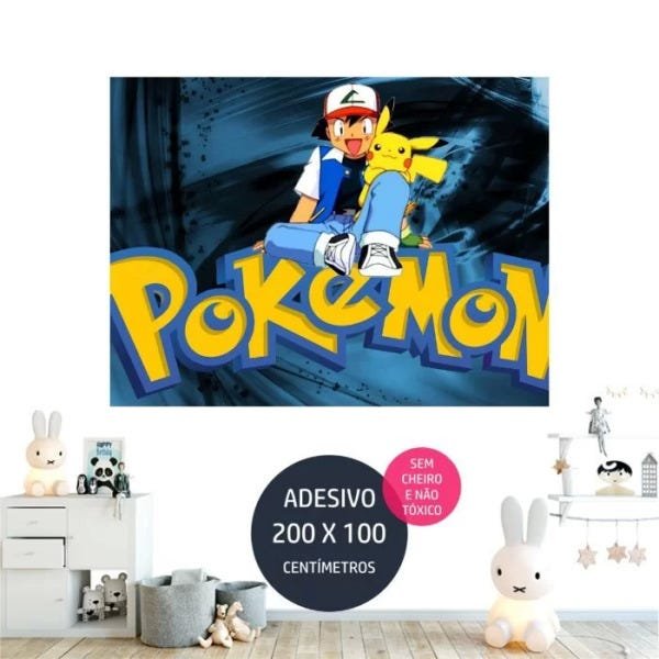 Álbum autocolante Pokémon com cartaz completo em segunda mão