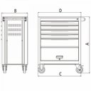 Ver imagem 3 de Carro Kit de Ferramentas 5 Gavetas 1 Porta 115 Peças Tramontina
