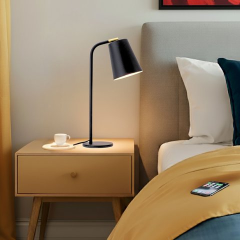 Luminária de Mesa Tutto Vetta, Dimerizável, Articulada, LED 9W Luz Quente Inclusa, Base Sólida