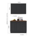 Ver imagem 3 de Cozinha Modulada 2 Peças Bari com Balcão e Armário Aéreo em MDF Chumbo