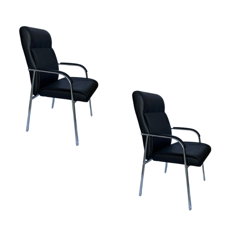 Kit Com 2 Cadeira Fixa Estofada W-80A