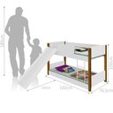 Ver imagem 3 de Beliche Infantil com Escorregador Grade e Colchões MDF Branco Mel Divaloto Móveis
