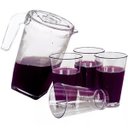Ver imagem 1 de Jarra Para Suco Plástico Cristal 2 Litros C/ Jogo De 8 Copos