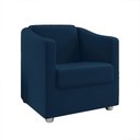 Ver imagem 4 de Kit 2 Poltronas Ana Suede Azul Marinho Pés Cromado Pallazio