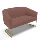 Ver imagem 6 de Sofá Namoradeira e 2 Poltronas Base Industrial Dourado Stella Veludo D03 - D'Rossi Cor Rose