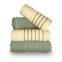 Ver imagem 1 de Jogo com 4 Toalhas Wave Premium 450g/m² Algodão Banhão e Rosto Verde e Bege