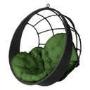 Ver imagem 1 de Cadeira Balanço Ninho Suspenso de Fibra C- Almofada Impermeável Preto-verde