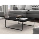 Ver imagem 2 de Mesa de Centro Kairos Quadrada MDF com Aço 70cm Laca Preto Lar Flex Móveis