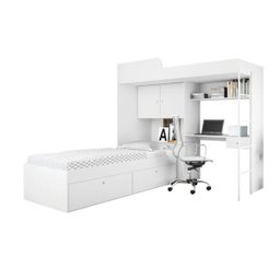 Quarto Juvenil Tókio Com Cama Alta - Branco - Art In Móveis - 1 Quarto Juvenil Tókio Com Cama Alta - Branco - Art In Móveis - 1