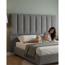 Ver imagem 3 de Cabeceira Luzzi para Cama Box Viúva em MDF-MDP Estofada Suede Cinza Gat Magazine
