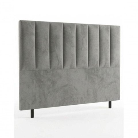 Cabeceira Luzzi para Cama Box Viúva em MDF-MDP Estofada Suede Cinza Gat Magazine