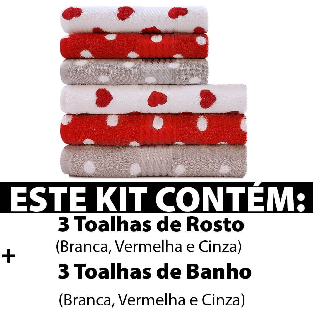 Kit 6 Peças Toalha Banho + Rosto Infantil Estampada 100 Algodão Felpuda Prisma Dohler Emcompre - 2