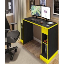 Mesa para Notebook Computador Gamer Drx-3000 - Preto/Amarelo - Móveis Leão - 3 Mesa para Notebook Computador Gamer Drx-3000 - Preto/Amarelo - Móveis Leão - 3