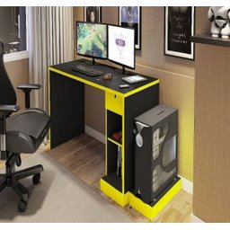 Mesa para Notebook Computador Gamer Drx-3000 - Preto/Amarelo - Móveis Leão - 4 Mesa para Notebook Computador Gamer Drx-3000 - Preto/Amarelo - Móveis Leão - 4
