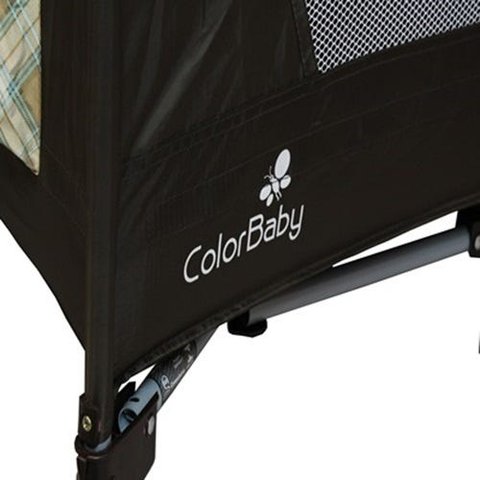 Berço Cercado Portátil com Bolsa de Transporte Marrom