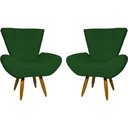 Ver imagem 1 de Kit 2 Poltronas Decorativa para Sala Recepção Manicure Consultório Escritório Emilia Suede
