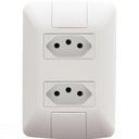 Ver imagem 1 de Conjunto 4x2 com 2 Tomadas 2p+t Tramontina Aria 10 a 250 V Branco Tramontina