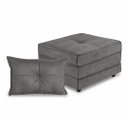 Ver imagem 1 de Puff Cama Dobravel 70cm Slim com Almofada Cor: Suede Cinza Chumbo