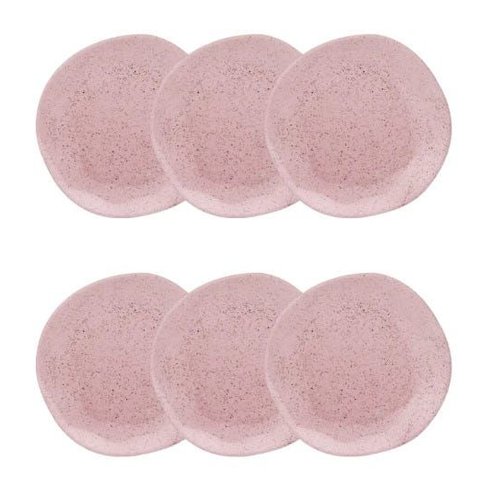 Conjunto 6 Pratos Fundos 22,5cm Ryo Pink Sand - Oxford Porcelanas