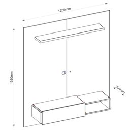 Painel Bancada Suspensa para TV até 50 Polegadas Dilleto Jatobá - 6 Painel Bancada Suspensa para TV até 50 Polegadas Dilleto Jatobá - 6