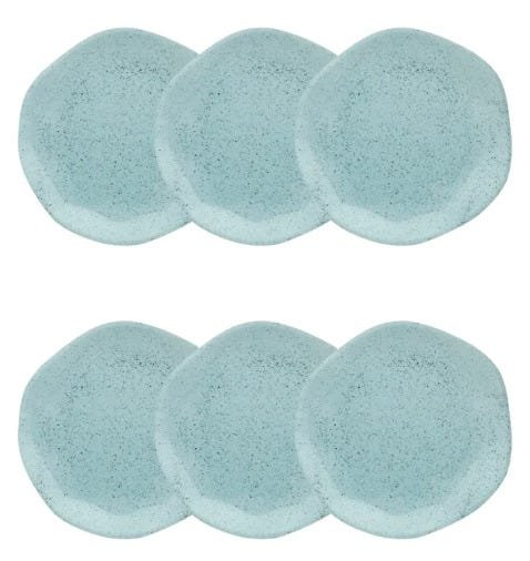 CONJUNTO 6 PRATOS SOBREMESA 21,5CM RYO BLUE BAY - OXFORD PORCELANAS